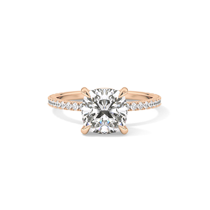 Cushion Pave Lab Grown Diamond Engagement Ring