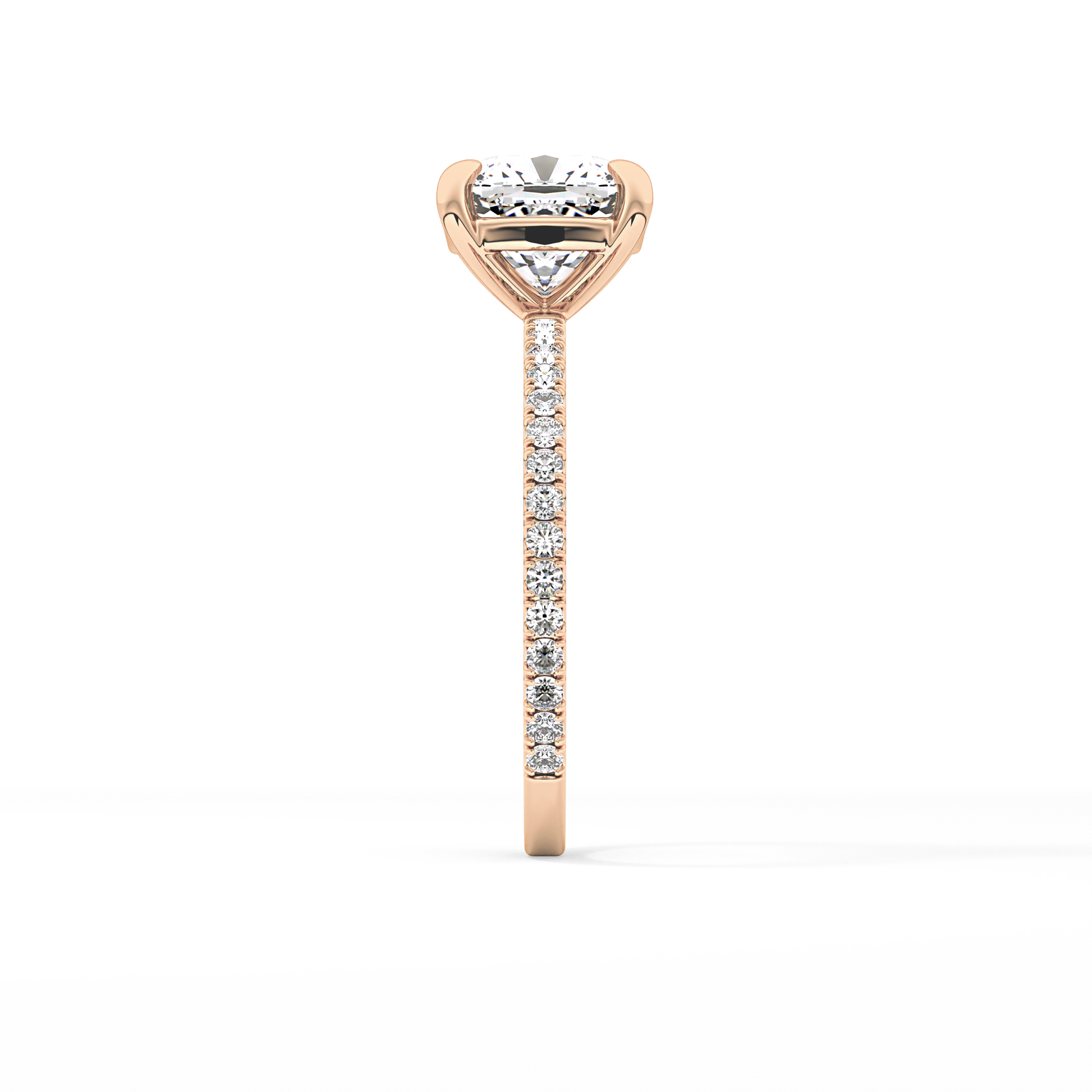 Cushion Pave Lab Grown Diamond Engagement Ring