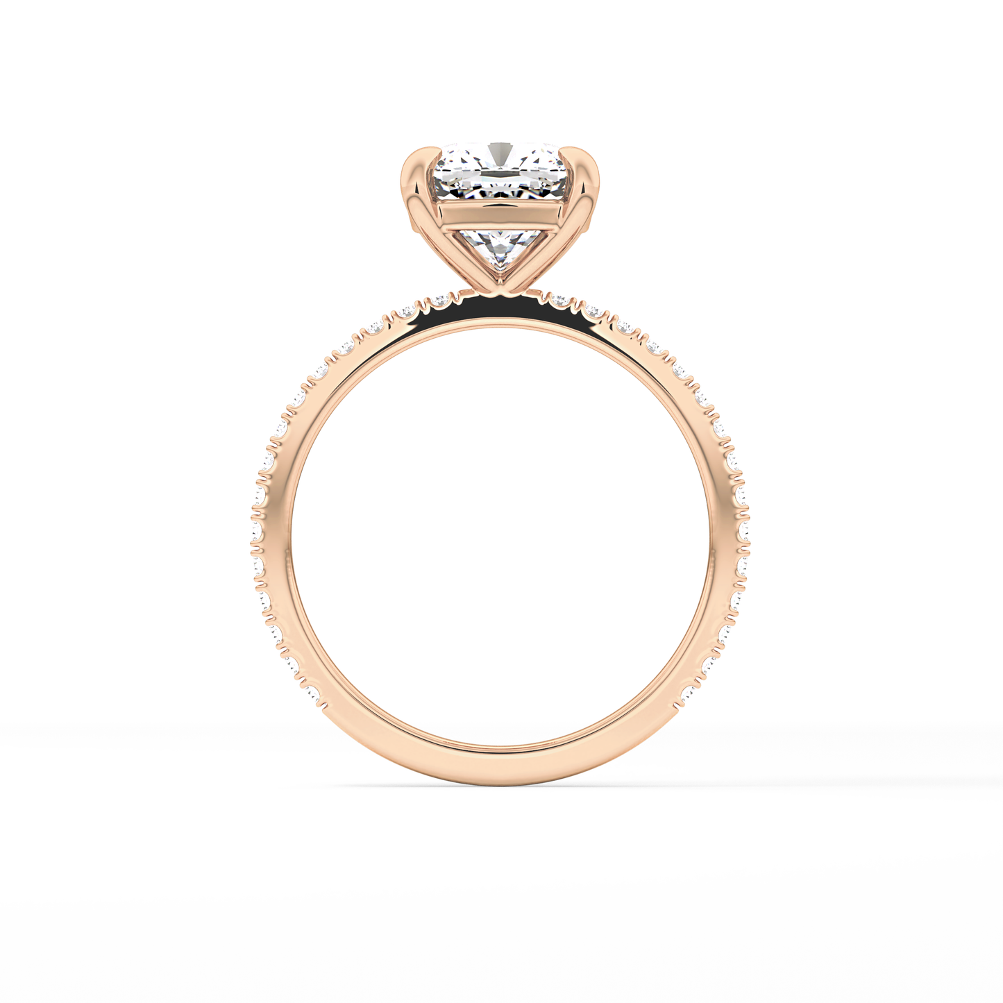 Cushion Pave Lab Grown Diamond Engagement Ring