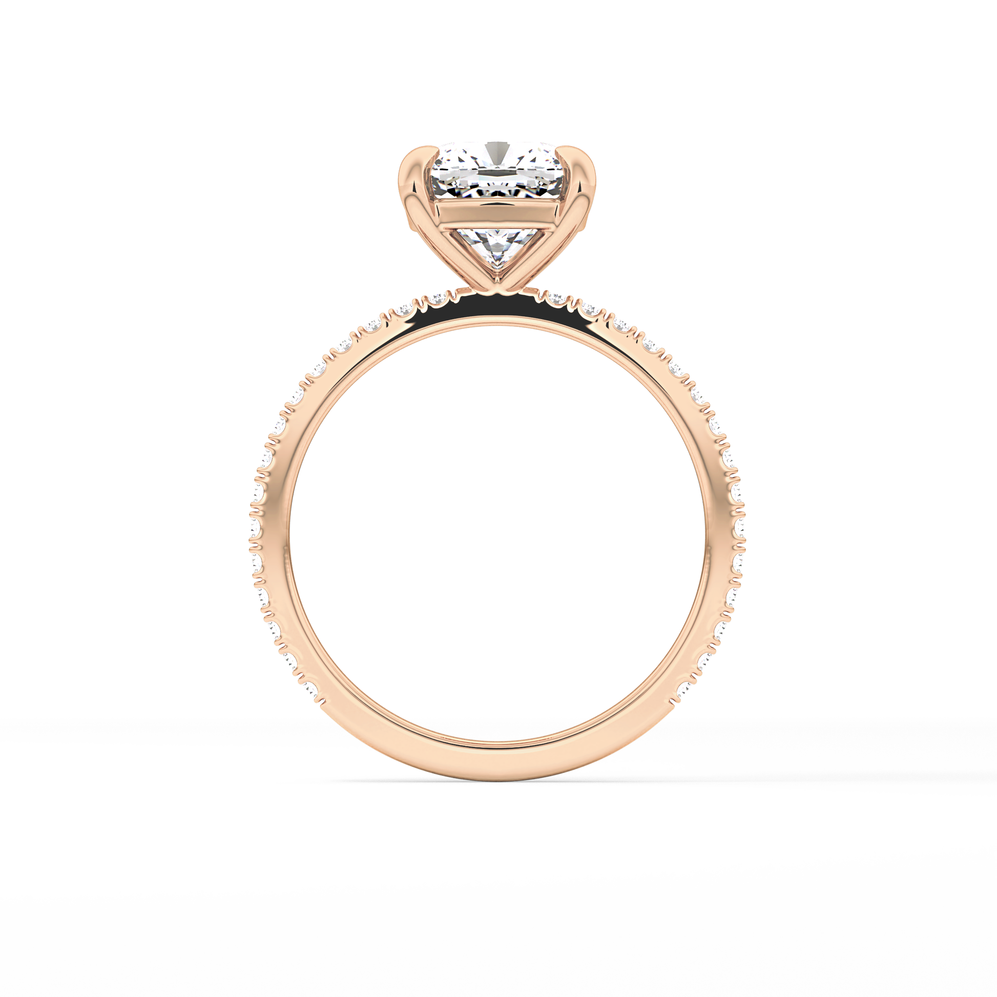 Cushion Pave Lab Grown Diamond Engagement Ring