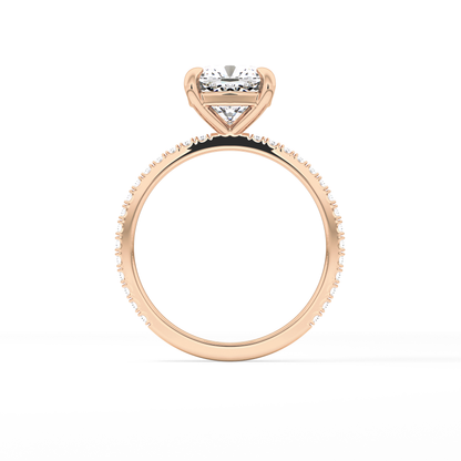 Cushion Pave Lab Grown Diamond Engagement Ring