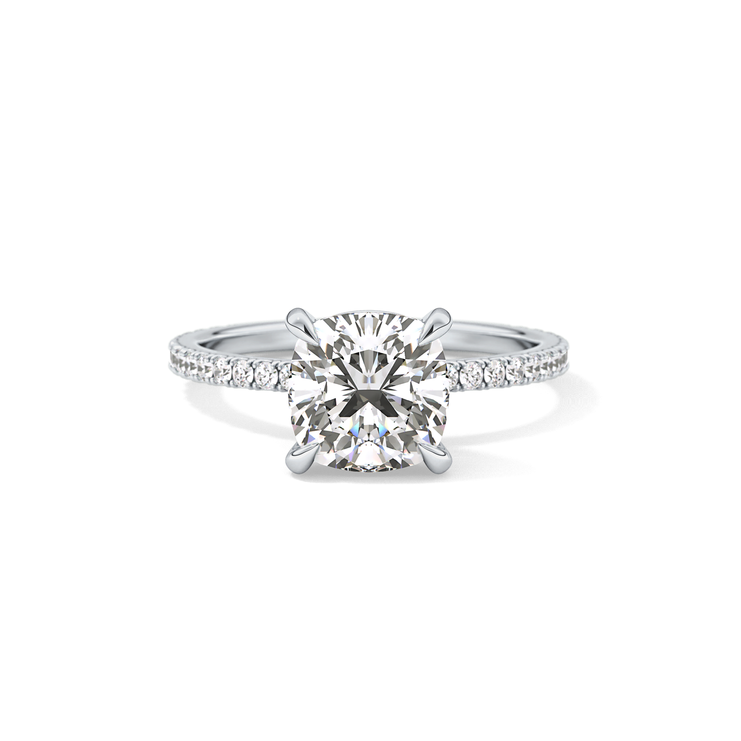 Cushion Pave Lab Grown Diamond Engagement Ring