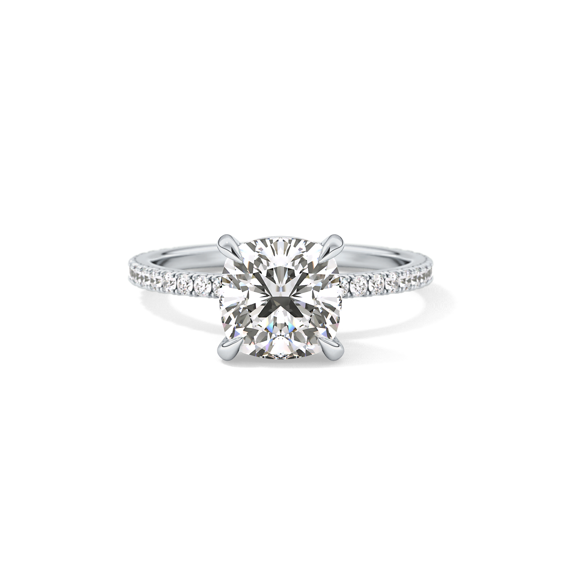 Cushion Pave Lab Grown Diamond Engagement Ring