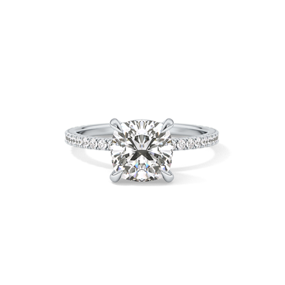 Cushion Pave Lab Grown Diamond Engagement Ring