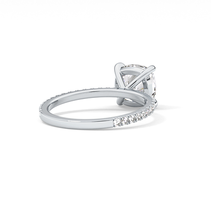 Cushion Pave Lab Grown Diamond Engagement Ring