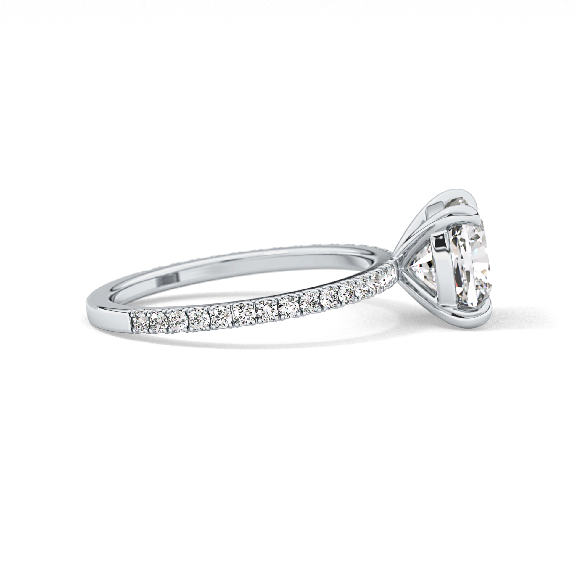 Cushion Pave Lab Grown Diamond Engagement Ring