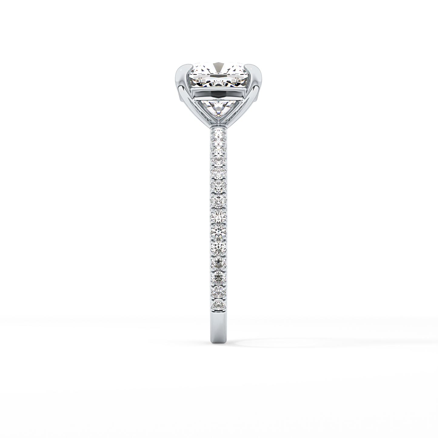 Cushion Pave Lab Grown Diamond Engagement Ring