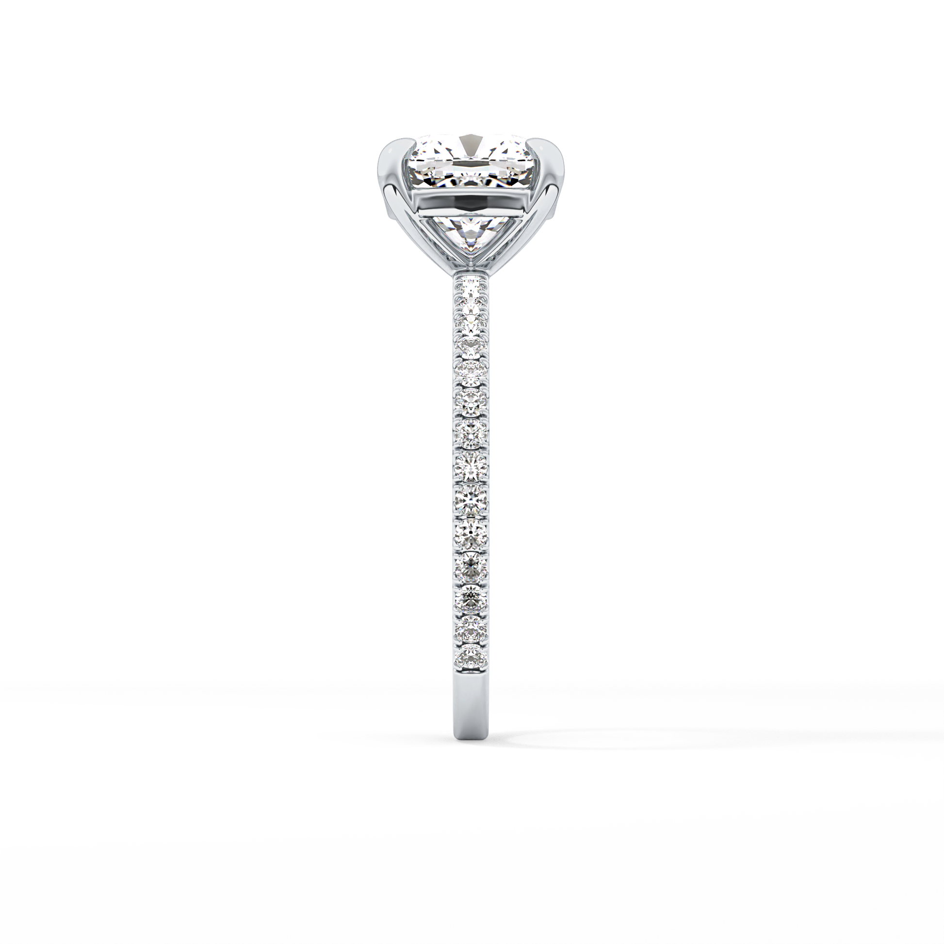 Cushion Pave Lab Grown Diamond Engagement Ring