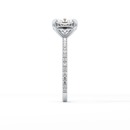 Cushion Pave Lab Grown Diamond Engagement Ring