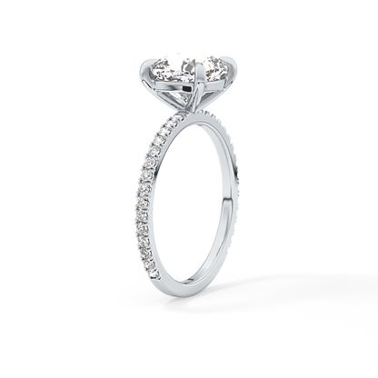 Cushion Pave Lab Grown Diamond Engagement Ring