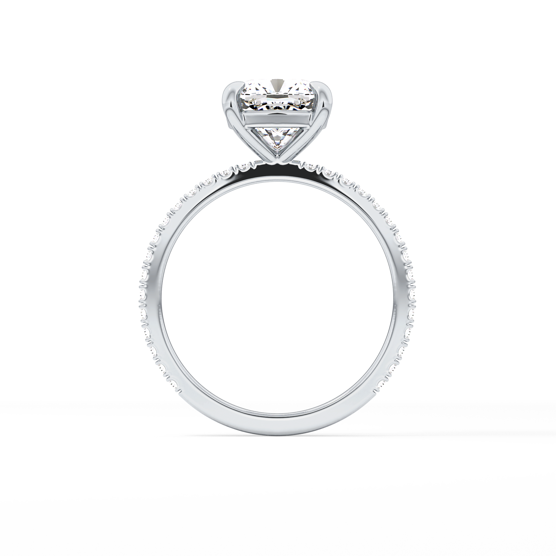 Cushion Pave Lab Grown Diamond Engagement Ring