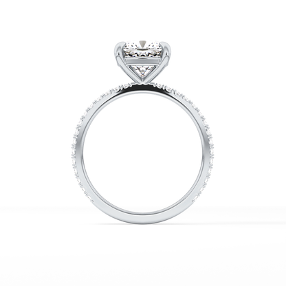 Cushion Pave Lab Grown Diamond Engagement Ring