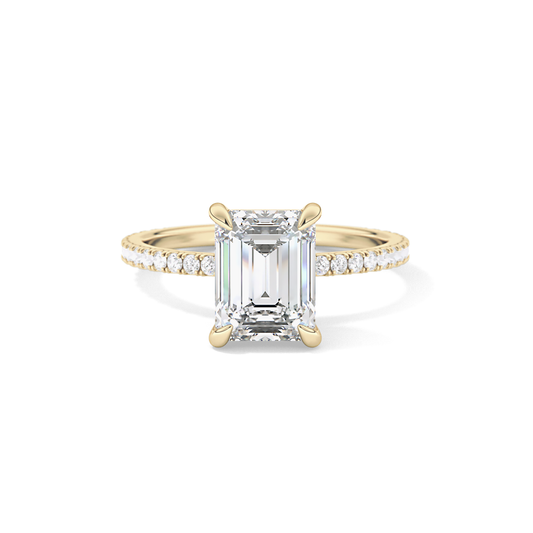 Emerald Pave Lab Grown Diamond Engagement Ring