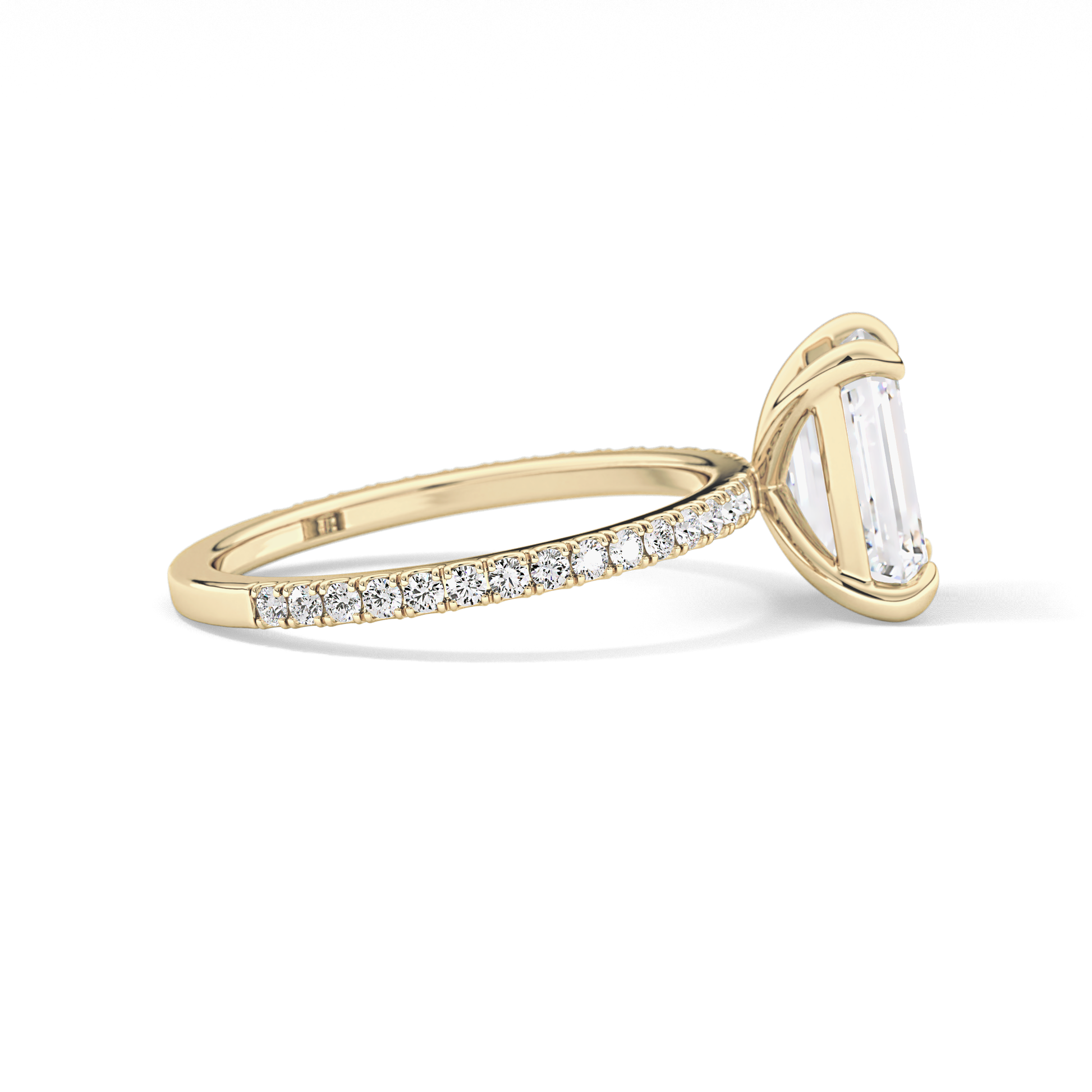 Emerald Pave Lab Grown Diamond Engagement Ring