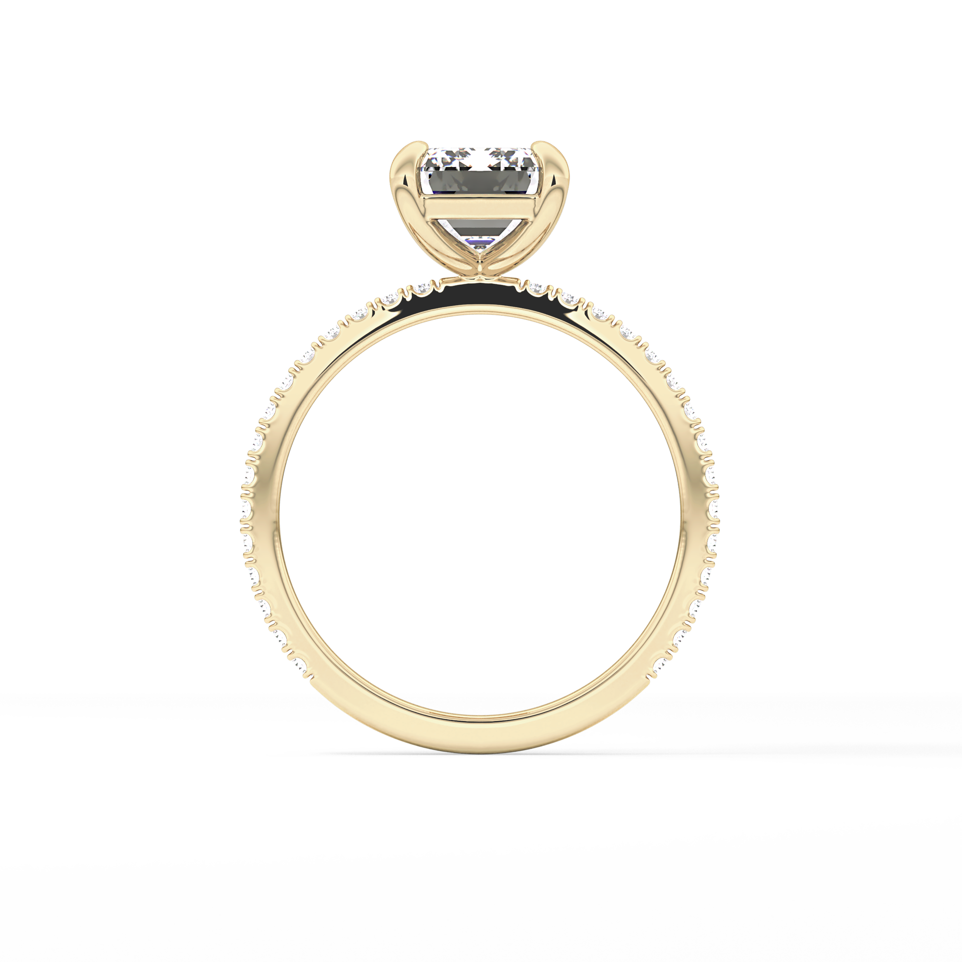Emerald Pave Lab Grown Diamond Engagement Ring