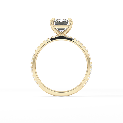 Emerald Pave Lab Grown Diamond Engagement Ring