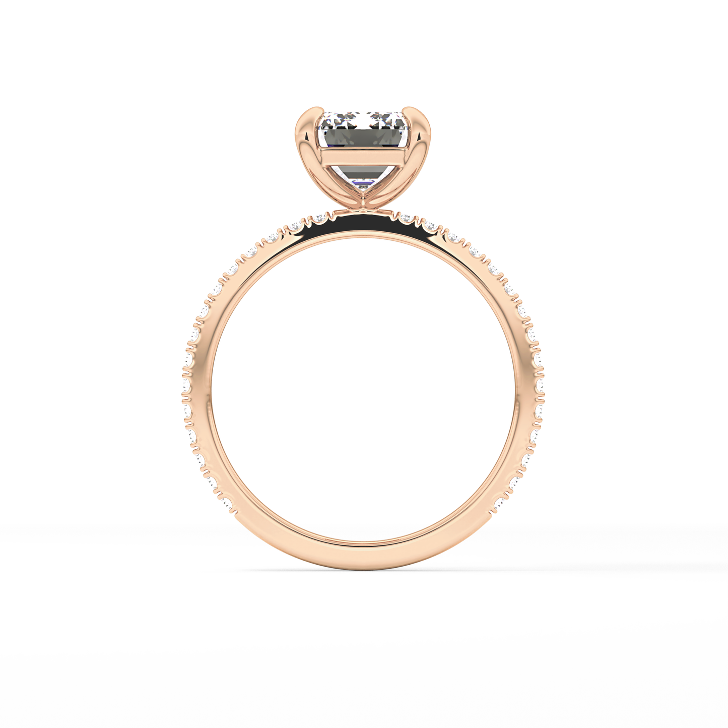 Emerald Pave Lab Grown Diamond Engagement Ring