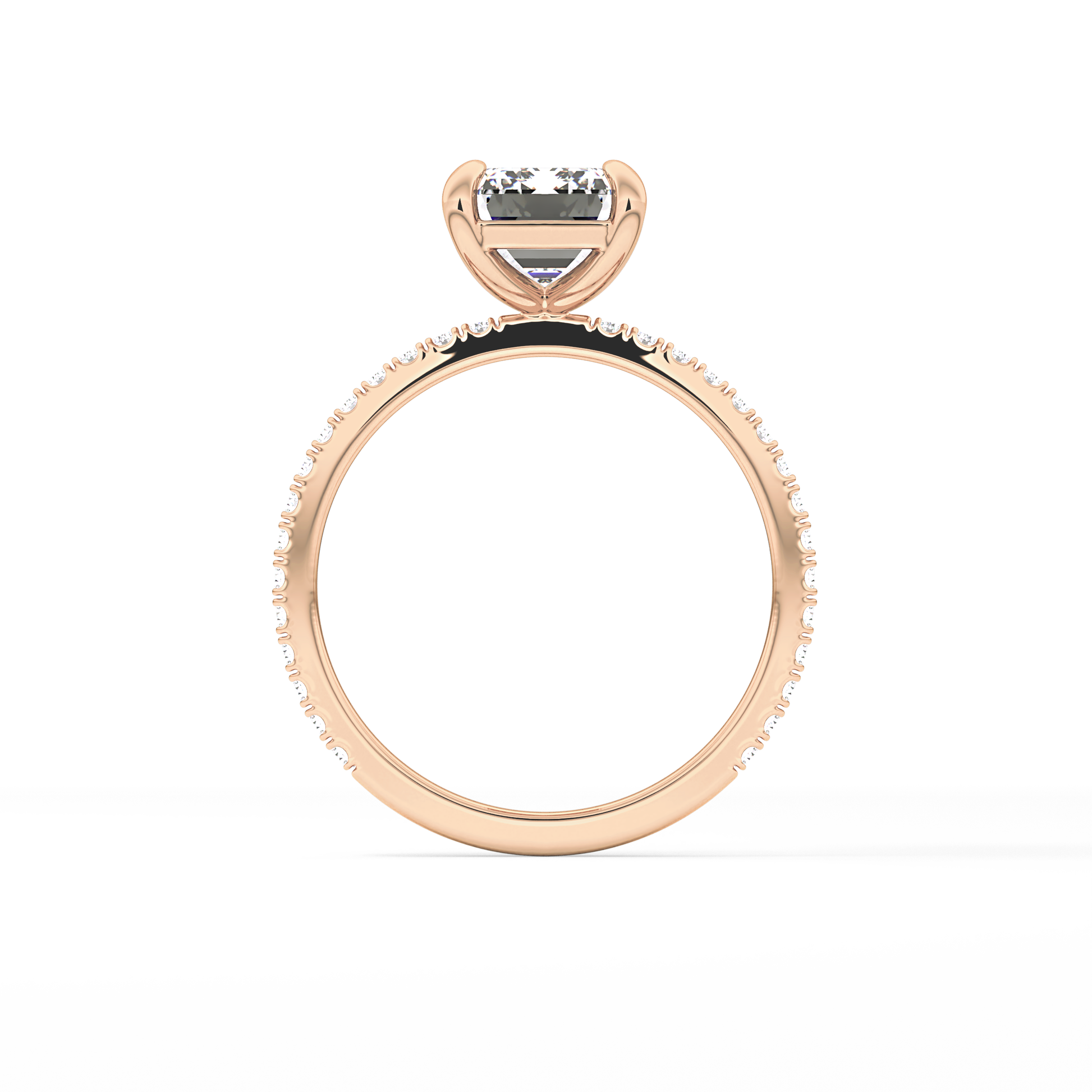 Emerald Pave Lab Grown Diamond Engagement Ring
