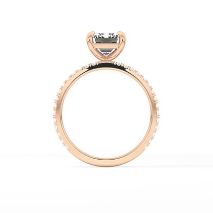 Emerald Pave Lab Grown Diamond Engagement Ring