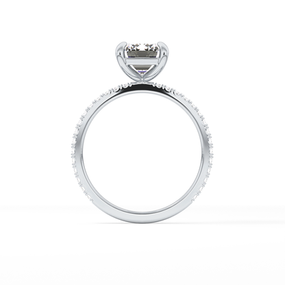 Emerald Pave Lab Grown Diamond Engagement Ring