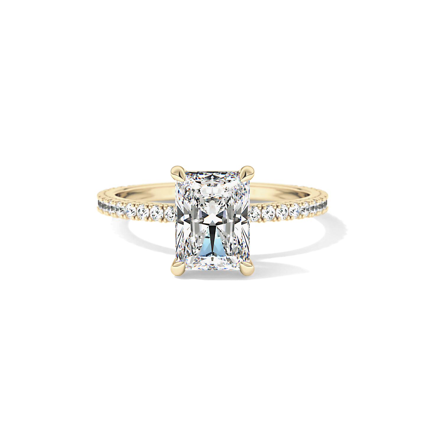 Radiant Pave Lab Grown Lab Grown Diamond Engagement Ring
