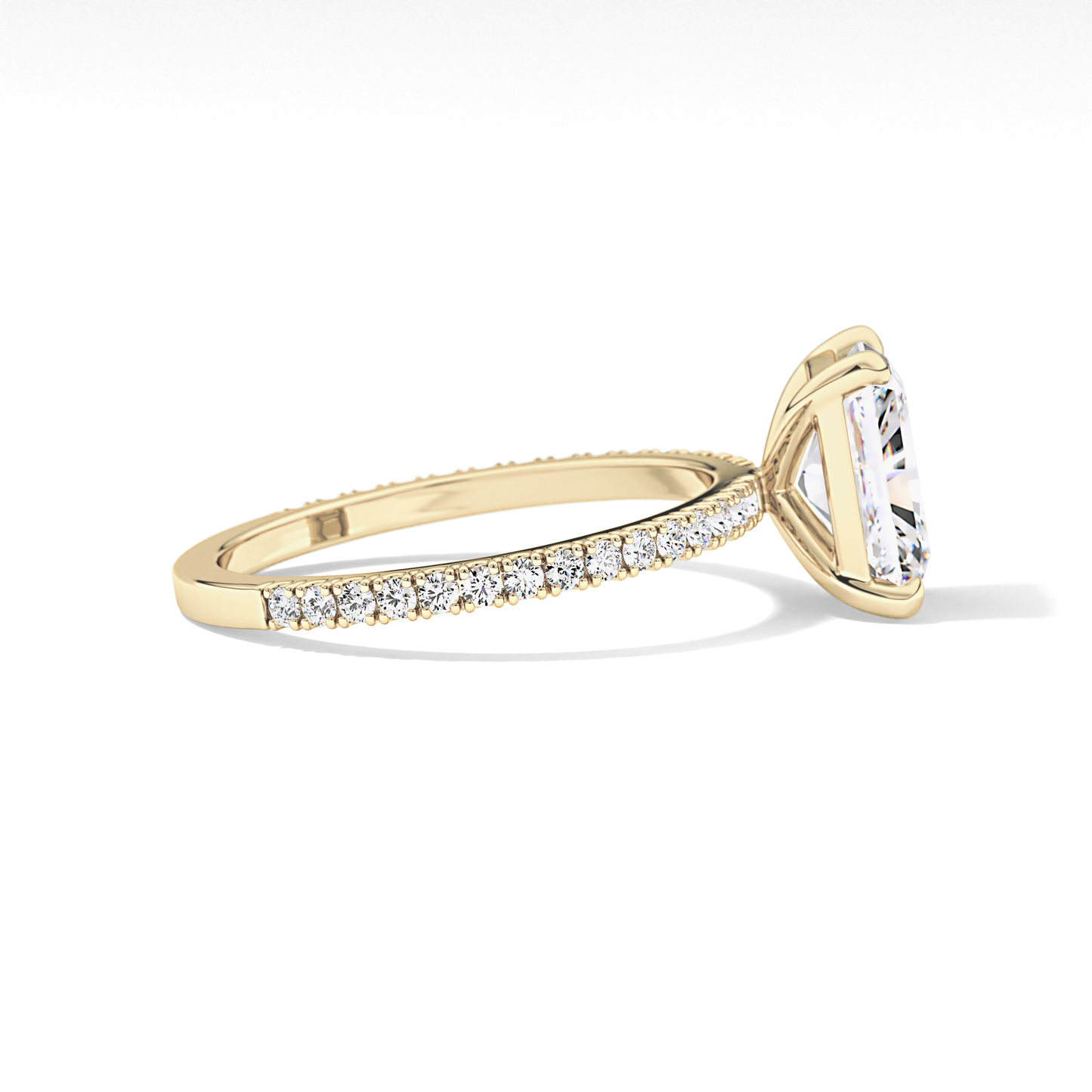 Radiant Pave Lab Grown Lab Grown Diamond Engagement Ring