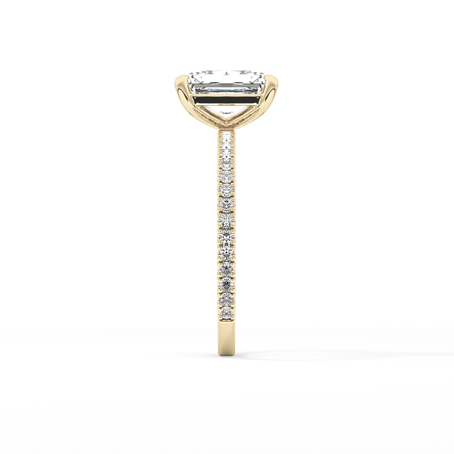 Radiant Pave Lab Grown Lab Grown Diamond Engagement Ring