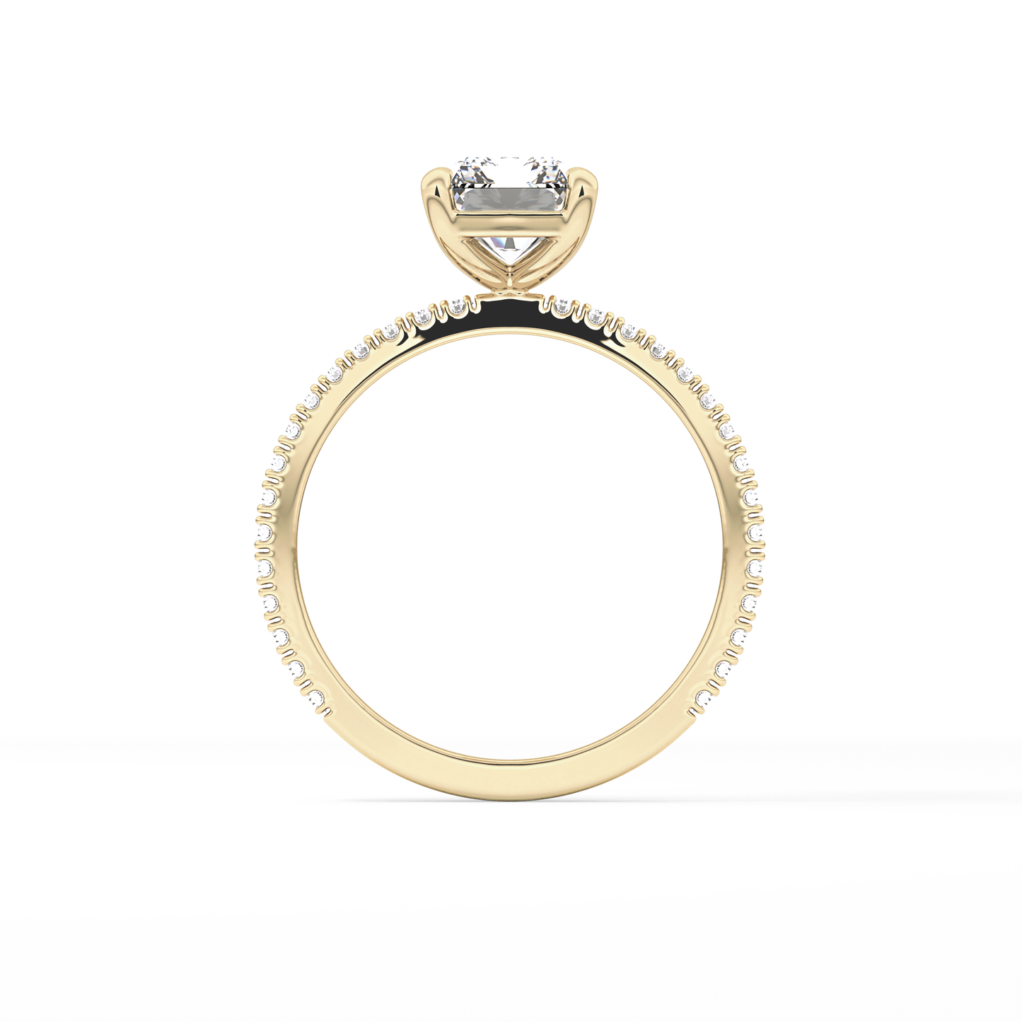 Radiant Pave Lab Grown Lab Grown Diamond Engagement Ring