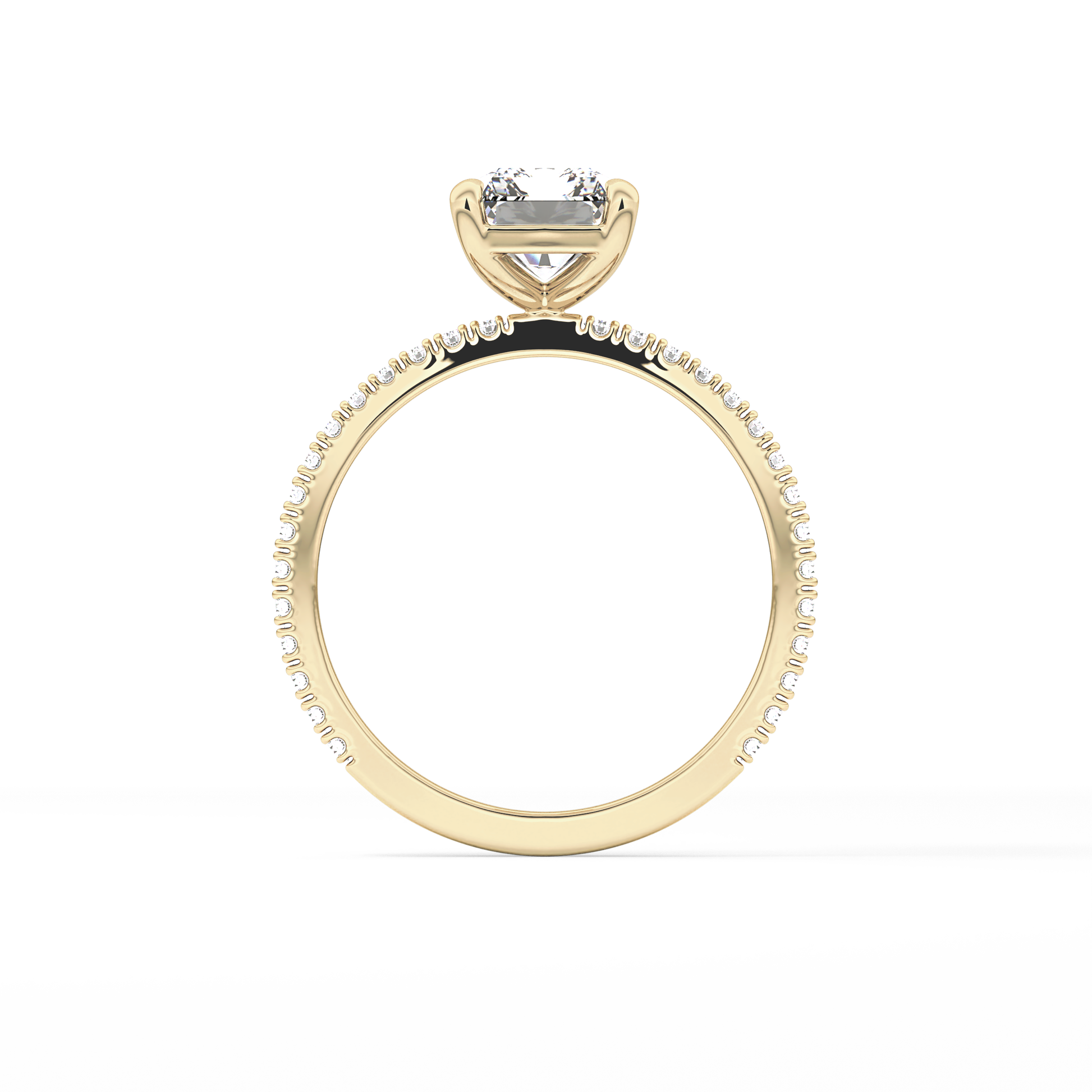Radiant Pave Lab Grown Lab Grown Diamond Engagement Ring