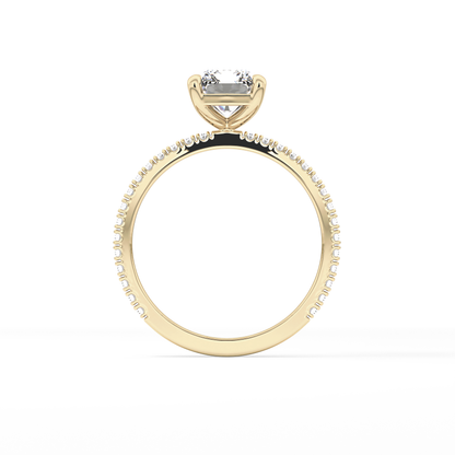 Radiant Pave Lab Grown Lab Grown Diamond Engagement Ring