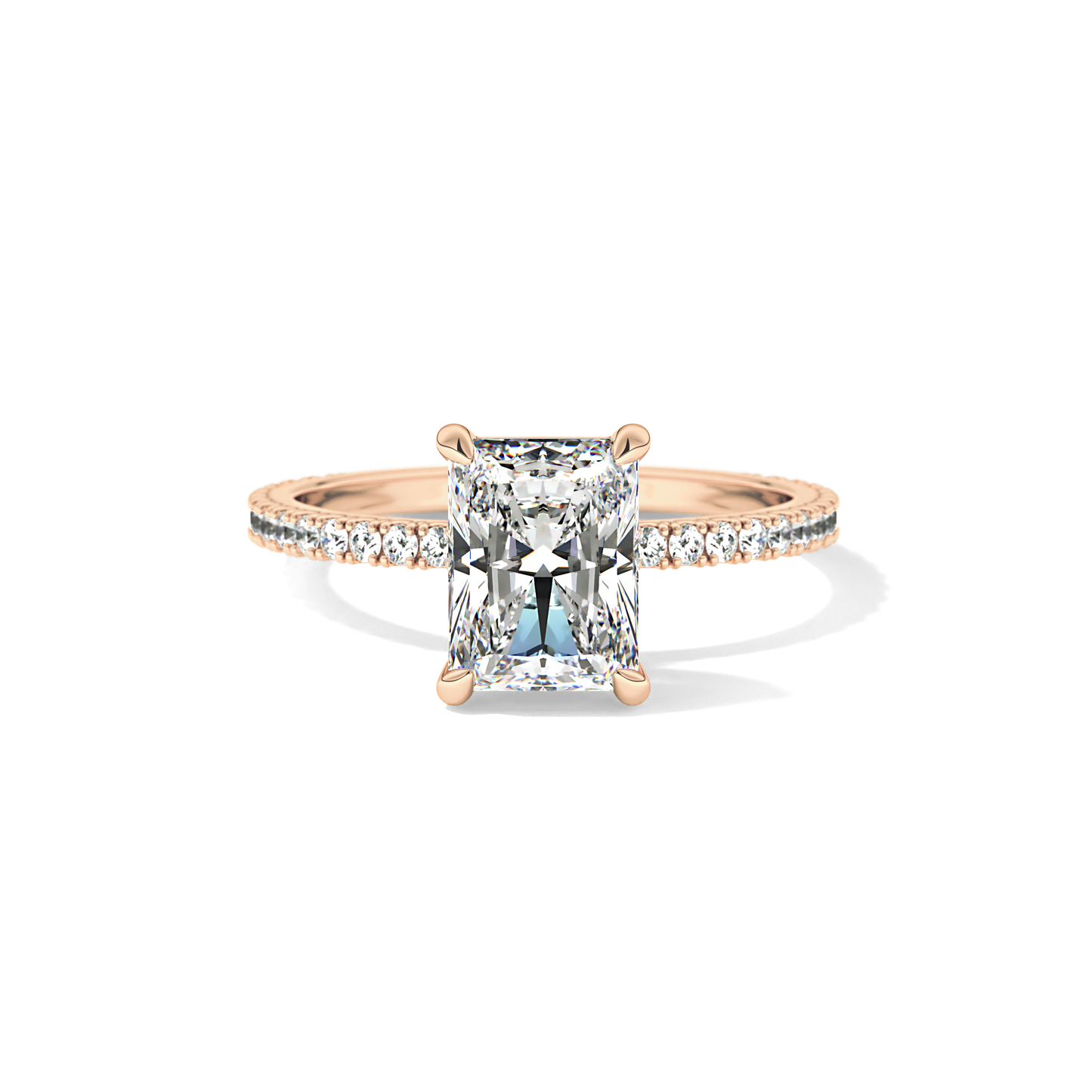Radiant Pave Lab Grown Lab Grown Diamond Engagement Ring