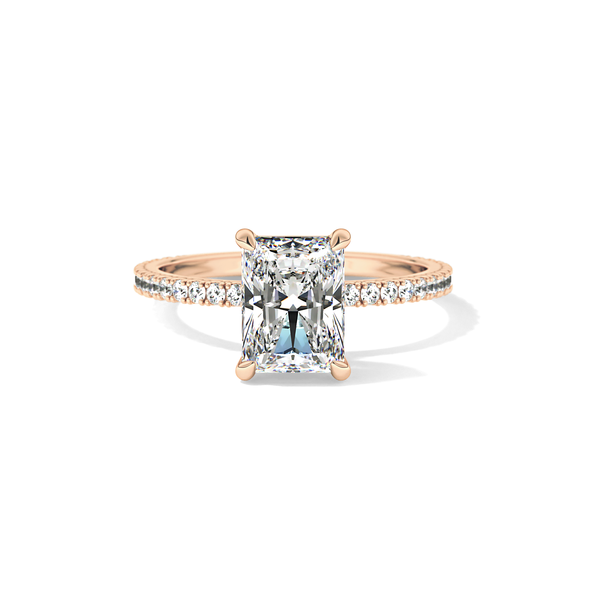 Radiant Pave Lab Grown Lab Grown Diamond Engagement Ring