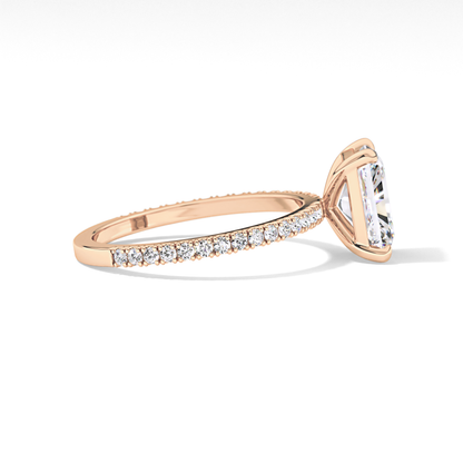 Radiant Pave Lab Grown Lab Grown Diamond Engagement Ring