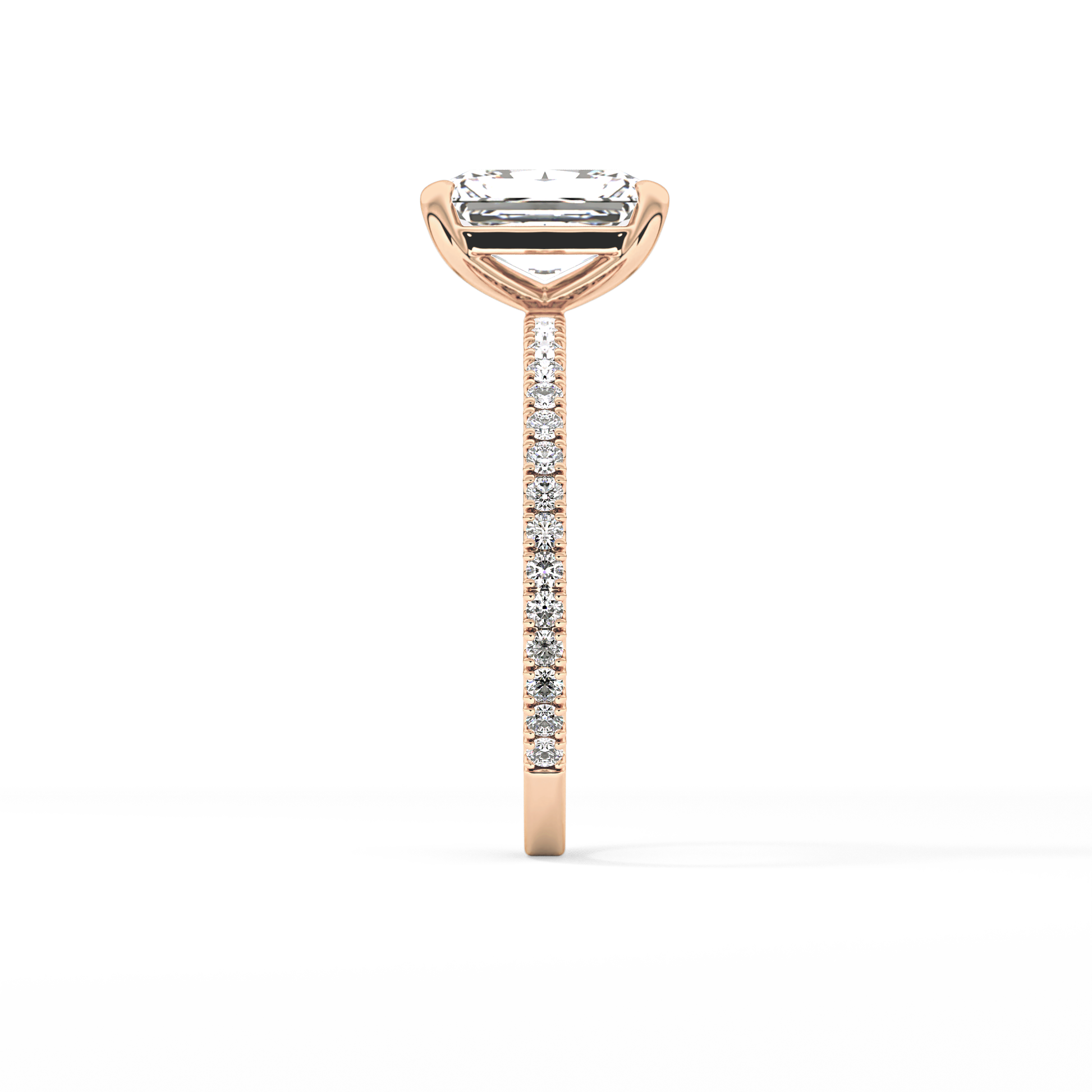 Radiant Pave Lab Grown Lab Grown Diamond Engagement Ring