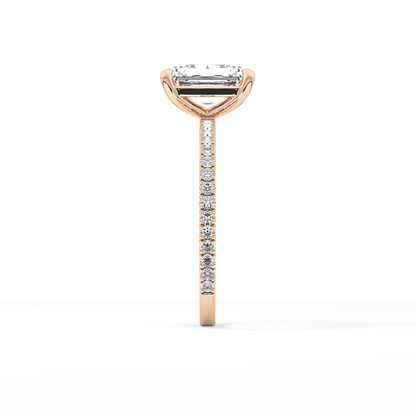 Radiant Pave Lab Grown Lab Grown Diamond Engagement Ring