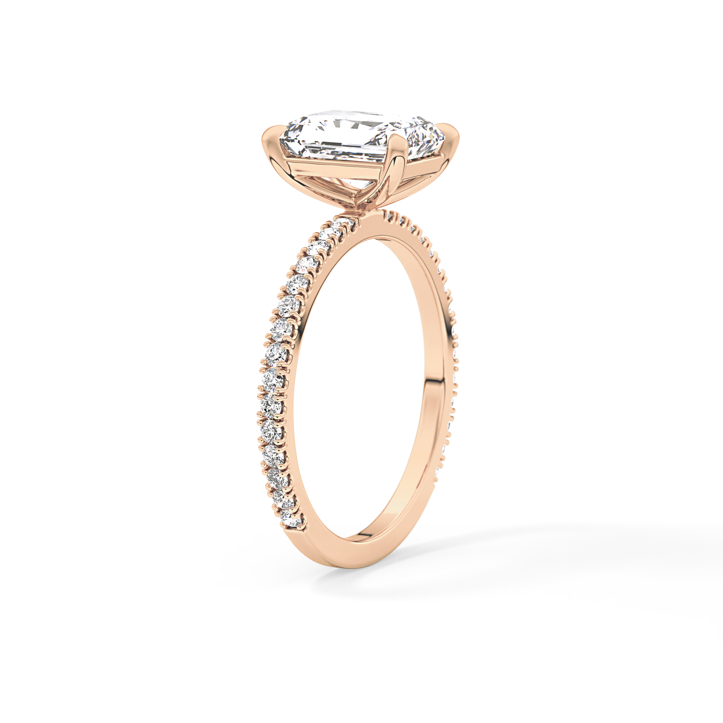 Radiant Pave Lab Grown Lab Grown Diamond Engagement Ring