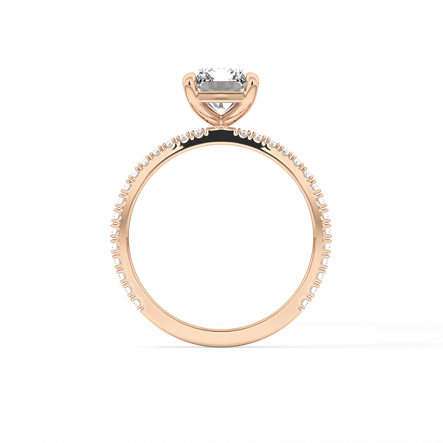 Radiant Pave Lab Grown Lab Grown Diamond Engagement Ring
