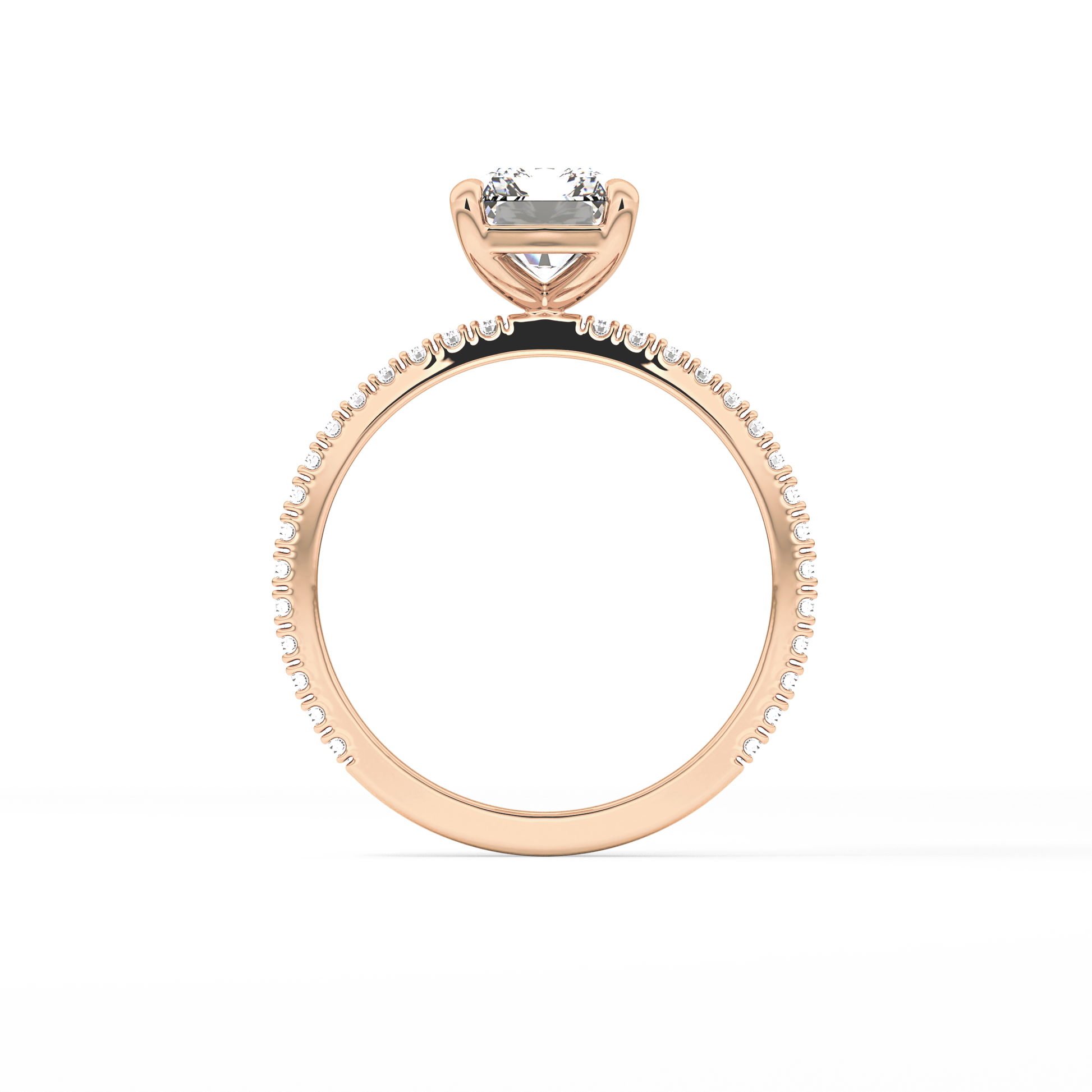Radiant Pave Lab Grown Lab Grown Diamond Engagement Ring