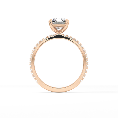 Radiant Pave Lab Grown Lab Grown Diamond Engagement Ring