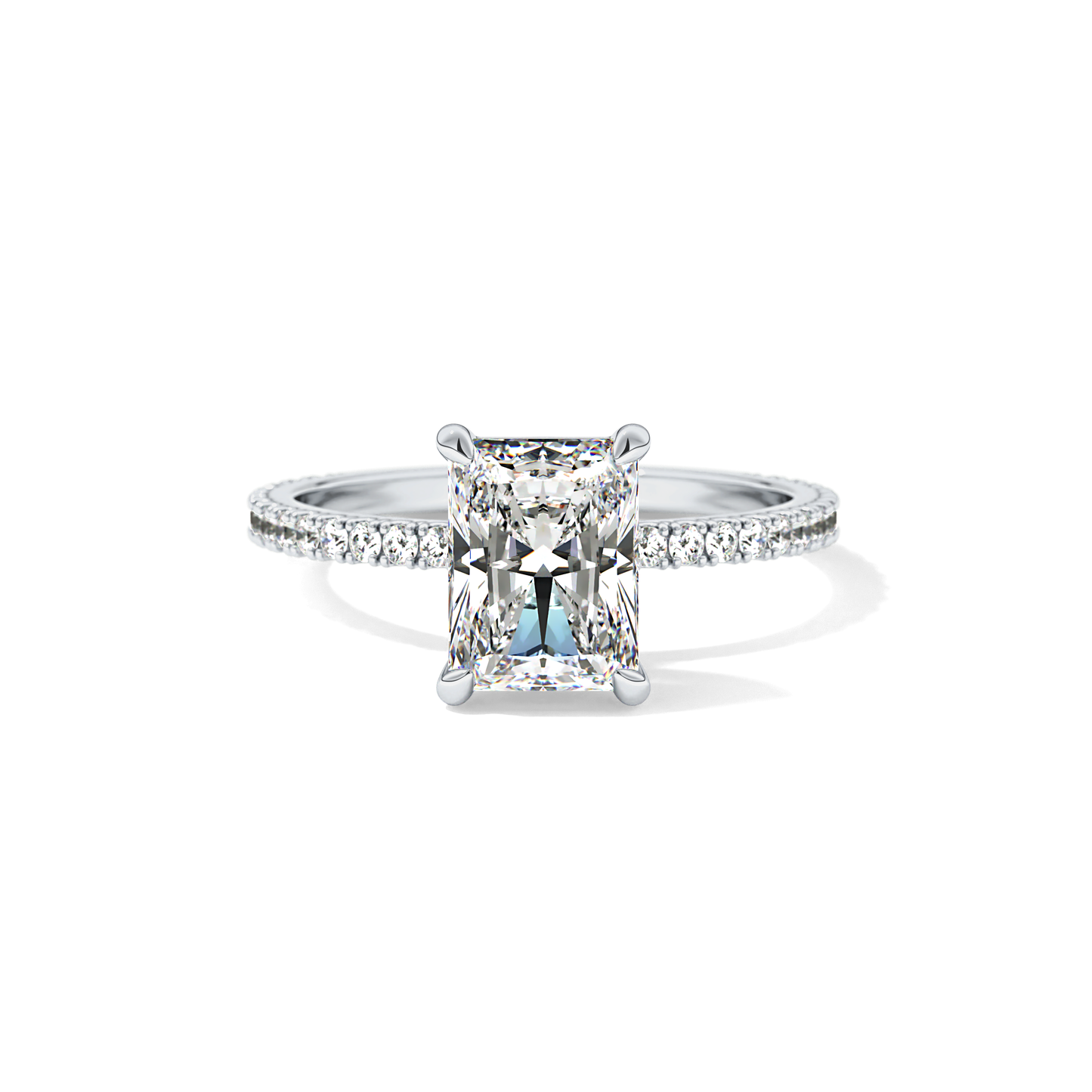 Radiant Pave Lab Grown Lab Grown Diamond Engagement Ring