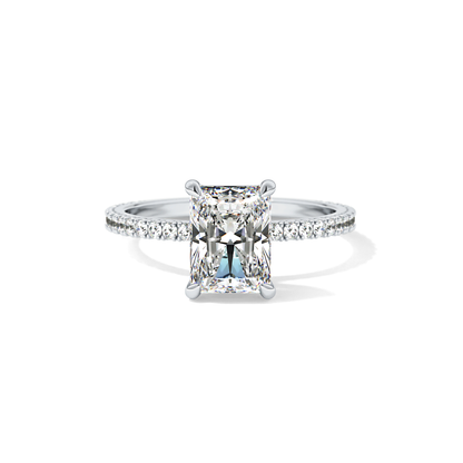 Radiant Pave Lab Grown Lab Grown Diamond Engagement Ring
