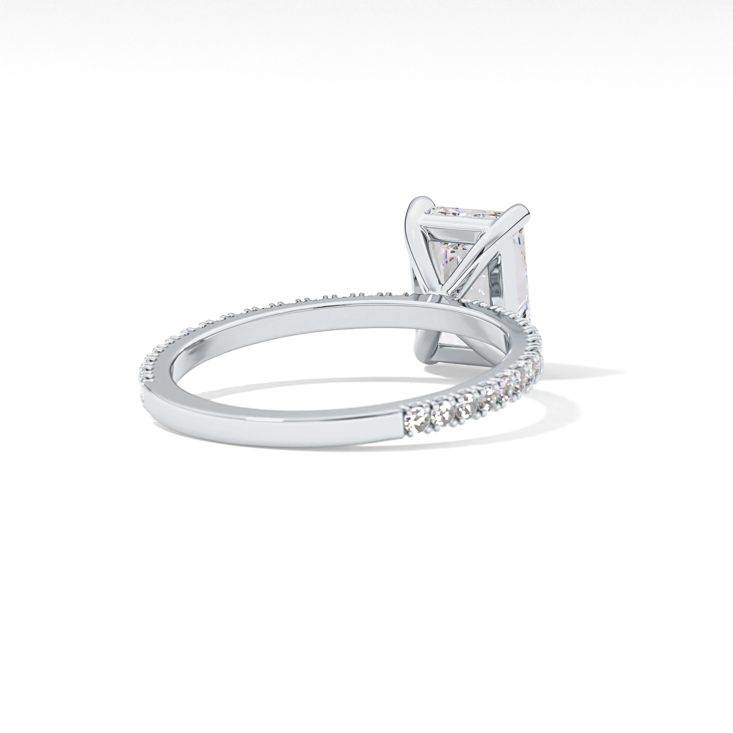 Radiant Pave Lab Grown Lab Grown Diamond Engagement Ring