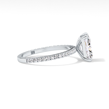 Radiant Pave Lab Grown Lab Grown Diamond Engagement Ring