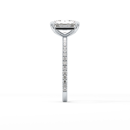 Radiant Pave Lab Grown Lab Grown Diamond Engagement Ring