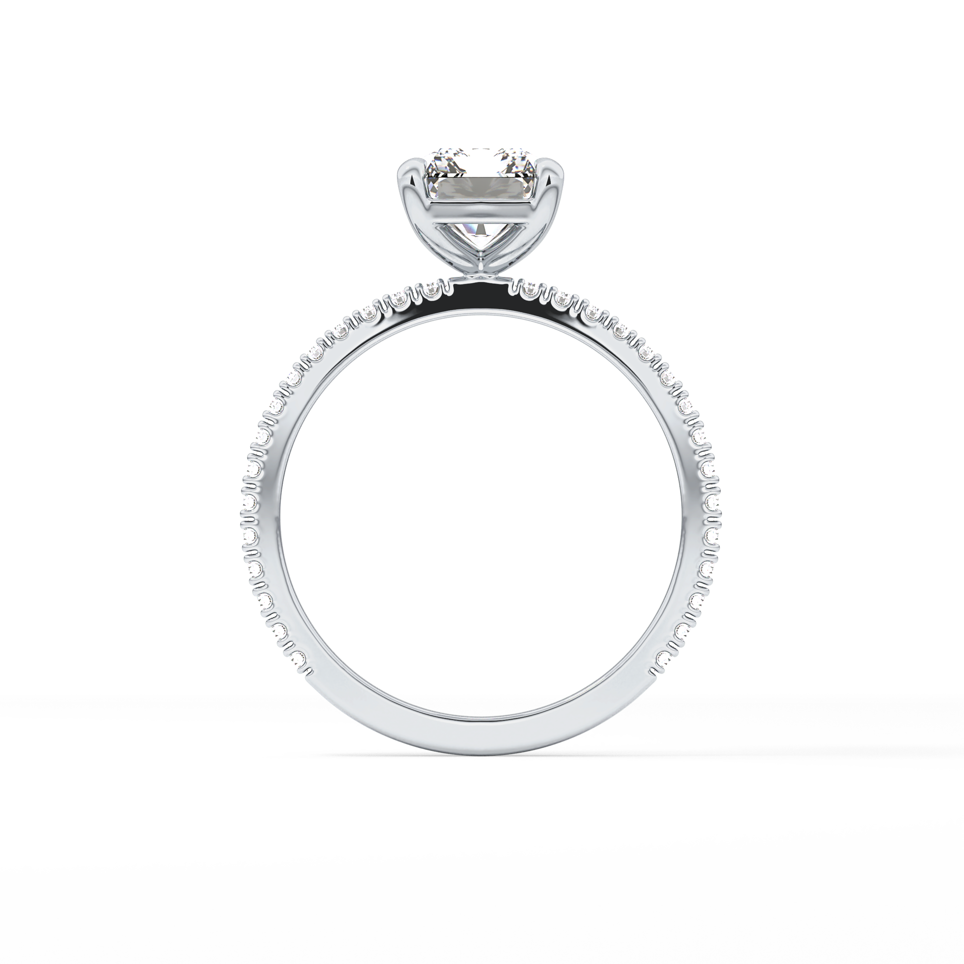 Radiant Pave Lab Grown Lab Grown Diamond Engagement Ring