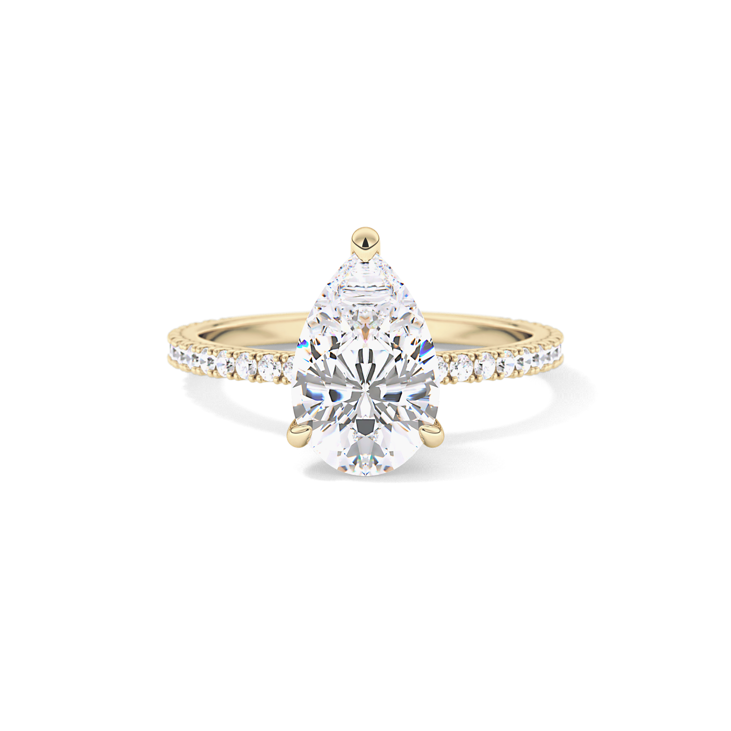 Pear Pave Lab Grown Diamond Engagement Ring