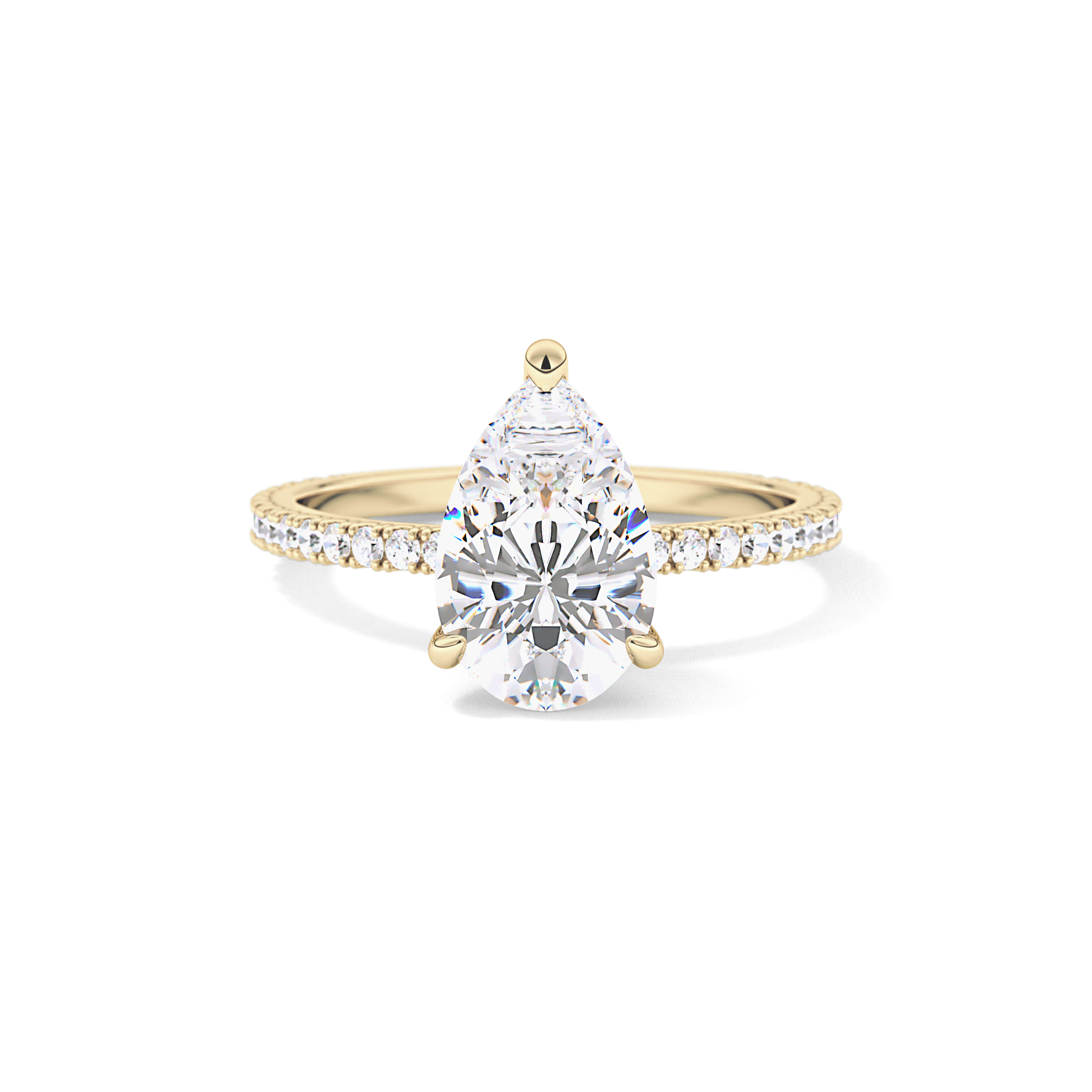 Pear Pave Lab Grown Diamond Engagement Ring