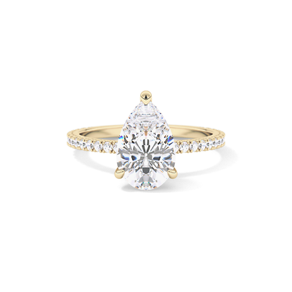 Pear Pave Lab Grown Diamond Engagement Ring