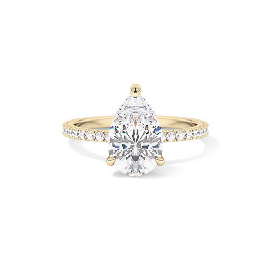Pear Pave Lab Grown Diamond Engagement Ring