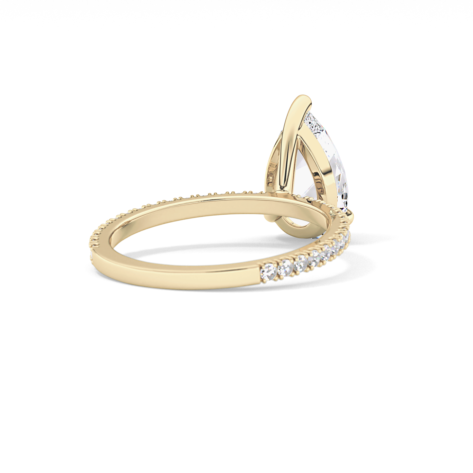 Pear Pave Lab Grown Diamond Engagement Ring